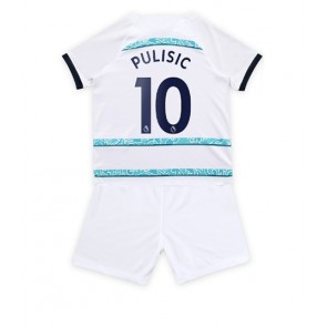 Chelsea Christian Pulisic #10 Bortedraktsett Barn 2022-23 Kortermet (+ Korte bukser)